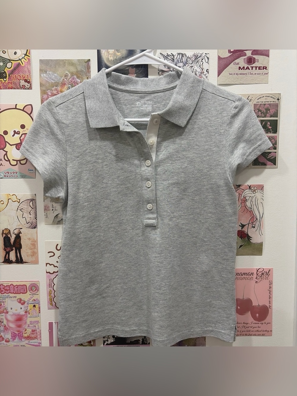 Grey Offline by Aerie polo shirt
